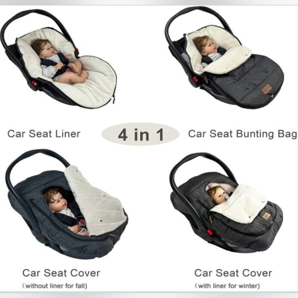 funlife 4 in 1 Premium Waterproof Universal Anti-Wind Infant Car Seat Cover - Picture 2 of 11